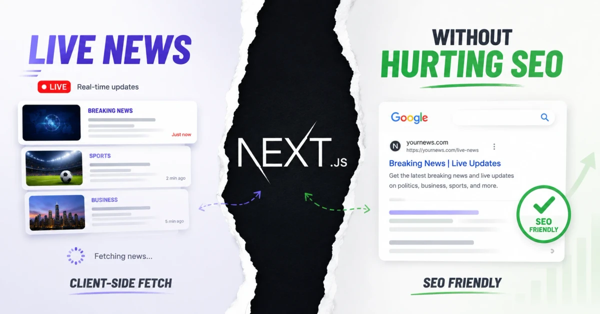 Creating a Live News Feed in Next.js Without Hurting SEO with Client-Side Fetching